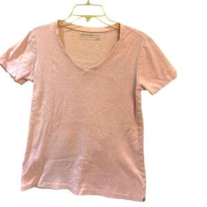 Eddie Bauer Cotton Ribbed V Neck Set of Two Tops Size Medium